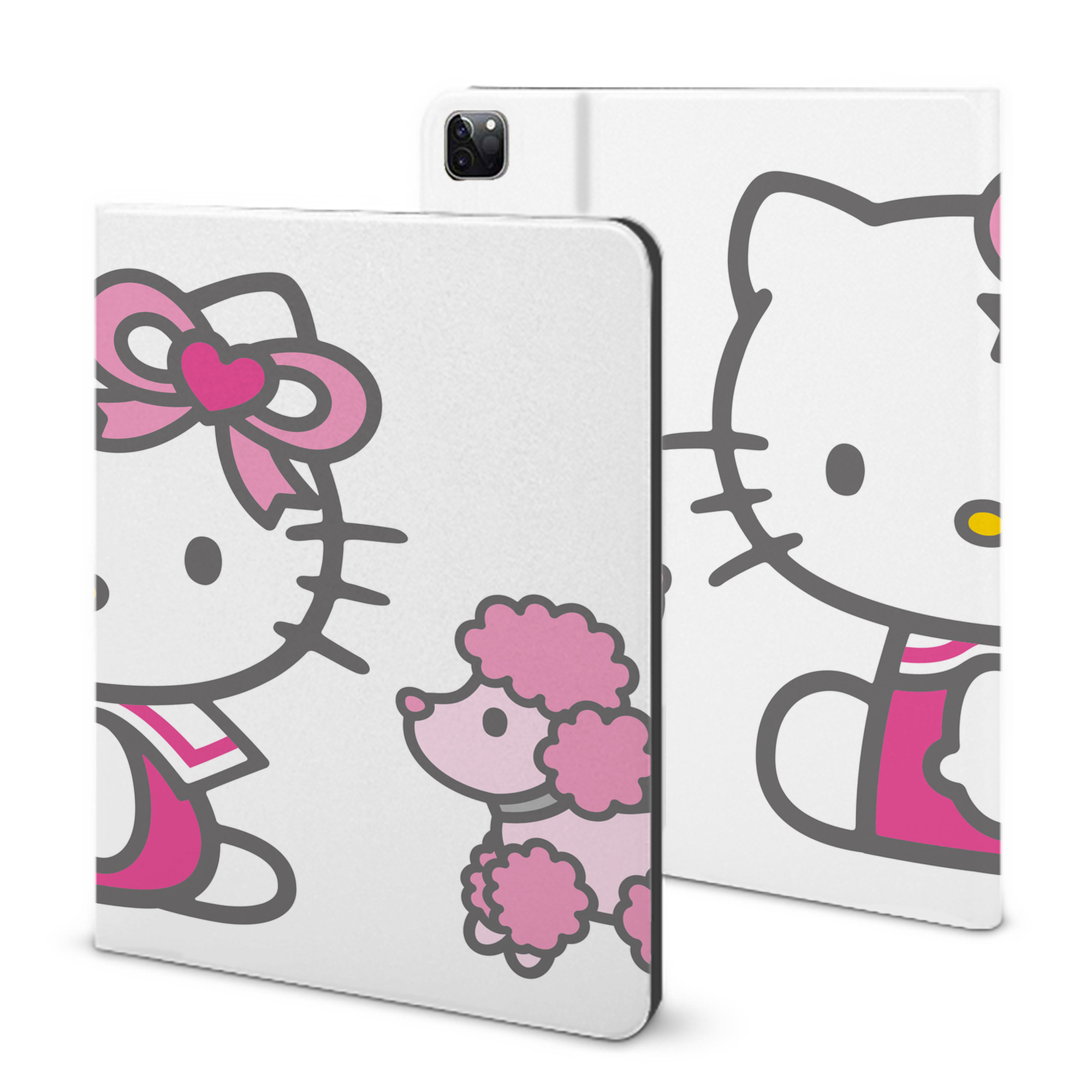 （画像用） Hello Kitty ハローキティ IPad ケース ブック型 PUレザー TPU 耐衝撃 軽量 薄型 ペン収納なし 全面保護 IPad 各モデル対応